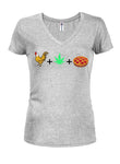 Chicken Pot Pie Juniors V Neck T-Shirt