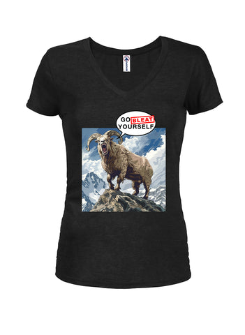 Goat Bleat Juniors V Neck T-Shirt