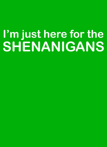 I'm Just Here for the Shenanigans Kids T-Shirt