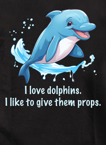 I love dolphins. I like to give them props Kids T-Shirt