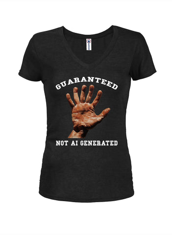 Not AI Generated Juniors V Neck T-Shirt