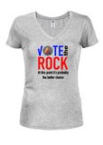 Vote the Rock Juniors V Neck T-Shirt