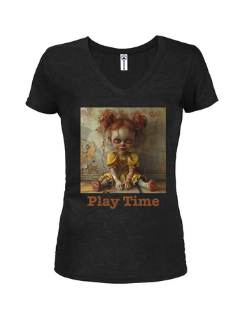 Play Time Juniors V Neck T-Shirt