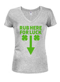 Rub for Luck Juniors V Neck T-Shirt