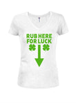 Rub for Luck Juniors V Neck T-Shirt