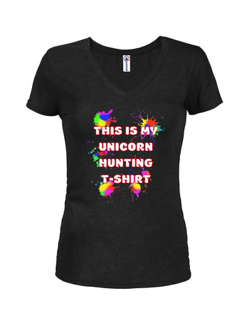 This Is My Unicorn Hunting T-Shirt Juniors V Neck T-Shirt