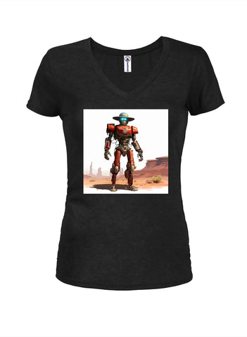 The Robot With No Name Juniors V Neck T-Shirt