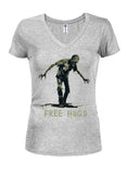 Zombie Free Hugs Juniors V Neck T-Shirt