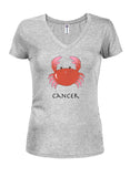 Zodiac Cancer Juniors V Neck T-Shirt