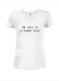 20 chats dans un costume humain T-shirt col en V junior