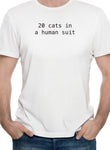 Camiseta 20 gatos con traje humano