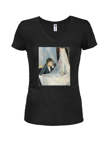 Berthe Morisot - The Cradle Juniors V Neck T-Shirt