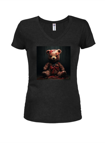 Bloody Teddy Juniors V Neck T-Shirt