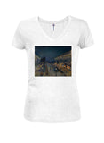 Camille Pissarro - The Boulevard Montmartre at Night Juniors V Neck T-Shirt