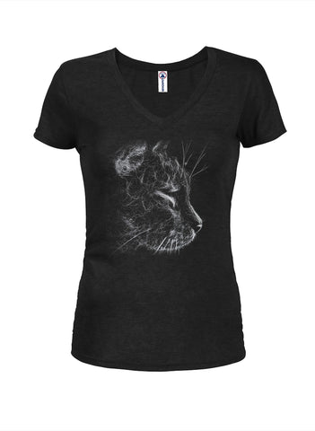 Cat Hair Juniors V Neck T-Shirt