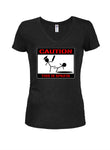 Caution This is Sparta Juniors V Neck T-Shirt