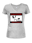 Caution This is Sparta Juniors V Neck T-Shirt