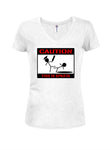 Caution This is Sparta Juniors V Neck T-Shirt