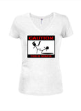 Caution This is Sparta Juniors V Neck T-Shirt