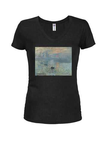 Claude Monet - Impression, Sunrise Juniors V Neck T-Shirt