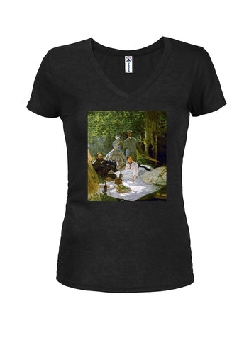 Claude Monet - Le Déjeuner sur l'herbe Juniors V Neck T-Shirt