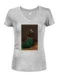 Claude Monet - The Woman in the Green Dress Juniors V Neck T-Shirt
