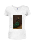 Claude Monet - The Woman in the Green Dress Juniors V Neck T-Shirt