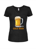 Cold Beer Juniors V Neck T-Shirt