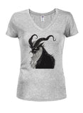 Dark Krampus Juniors V Neck T-Shirt