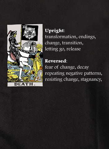Camiseta con significado de la carta del Tarot de la Muerte