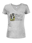 T-shirt à col en V pour juniors avec signification de la carte de tarot de la mort