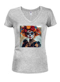 Dia De Los Muertos Juniors V Neck T-Shirt