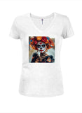 Dia De Los Muertos Juniors V Neck T-Shirt