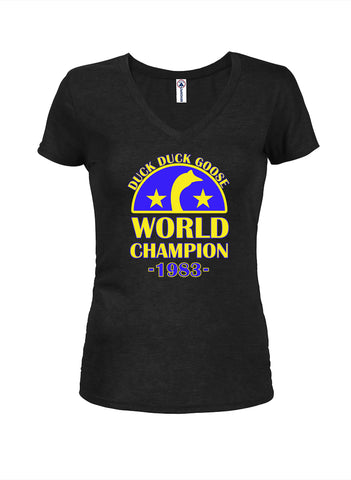 Duck Duck Goose World Champ Juniors V Neck T-Shirt