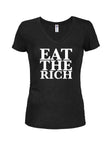 Eat The Rich Juniors V Neck T-Shirt