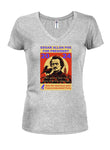 Edgar Allen Poe for President Juniors V Neck T-Shirt
