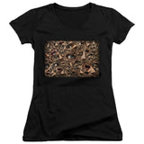 Facial Recognition Juniors V Neck T-Shirt