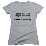 FV10096 Sorry, Nudes No Longer Available. Please Stop Asking Heather Grey Girls V Neck