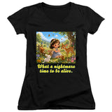 FV10099 What a Nightmare Time to Be Alive Black Girls V Neck