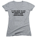 FV10126 If You Want to See Me Achieve Goals Lower Your Expectations Heather Grey Girls V Neck