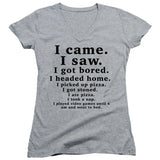 FV10129 I Came I Saw I Got Bored Heather Grey Girls V Neck