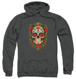 FV10131 Ornate Día de los Muertos Sugar Skull Charcoal Hoodie