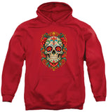 FV10131 Ornate Día de los Muertos Sugar Skull Red Hoodie