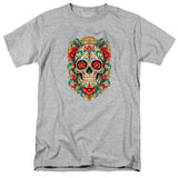 FV10131 Ornate Día de los Muertos Sugar Skull Heather Grey T-Shirt