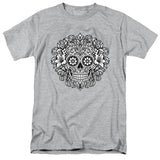 FV10132 Gothic Filigree Sugar Skull Heather Grey T-Shirt