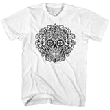 FV10132 Gothic Filigree Sugar Skull White T-Shirt
