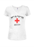 MASH 4077 Logo Juniors V Neck T-Shirt