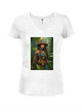 Spirit of the Jungle Juniors V Neck T-Shirt