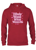 I Only Want What Wants Me Pink Text T-Shirt