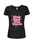 I Only Want What Wants Me Pink Text T-Shirt